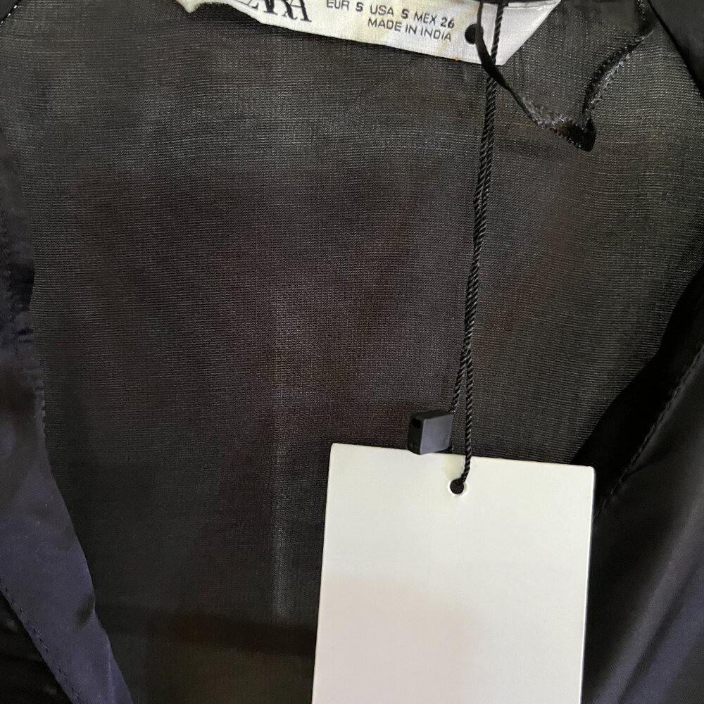 BNWT ZARA Bohemian embroidered jet black beauty (S) - Picture 6 of 7